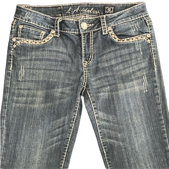 LA Idol USA - Women’s Rhinestone Jeans Sz9 - Picture 3 of 9